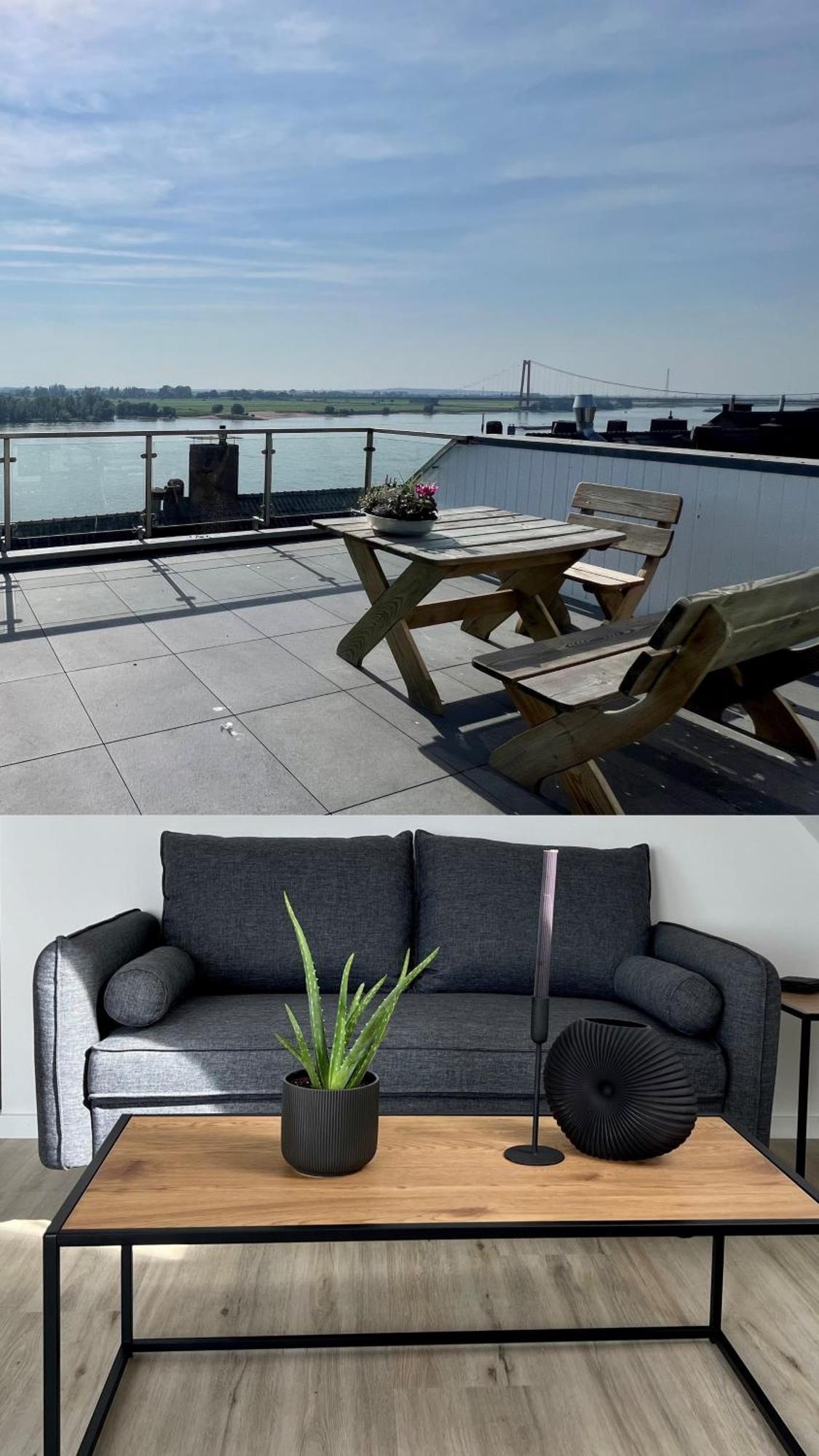 Panorama - Exklusives Apartment An Der Promenade Mit Dachterrasse & Rheinblick Emmerich Exterior photo